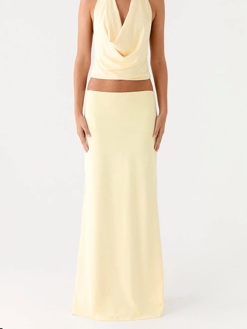 Peppermayo Cream Maxi Skirt - Sleek Straight Silhouette - Picture 1 of 3